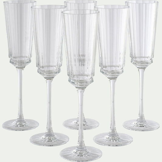 MACASSAR - Flûte à champagne en cristallin 17cl - transparent