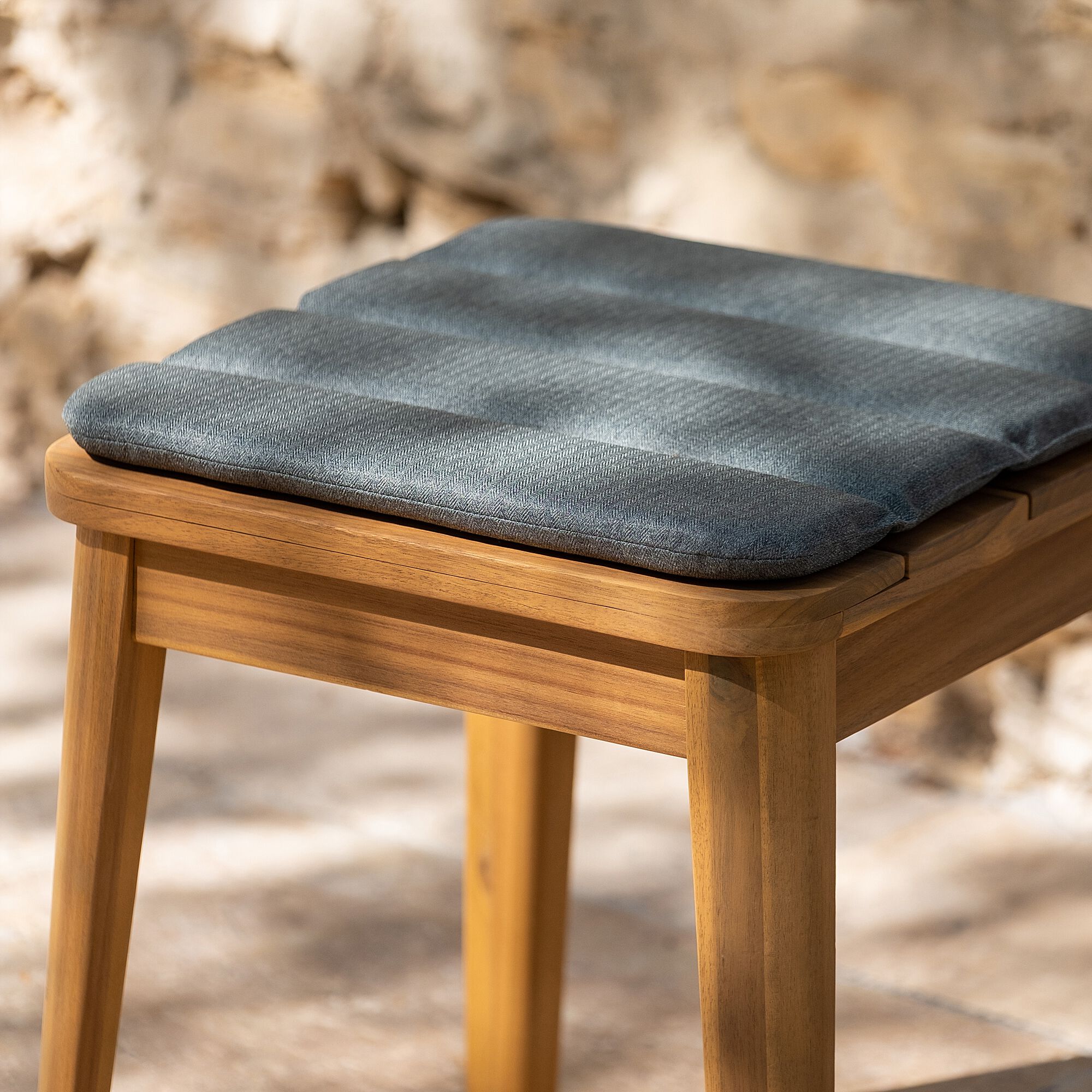 KIKO - Galette de chaise indoor & outdoor en tissu déperlant - vert cèdre