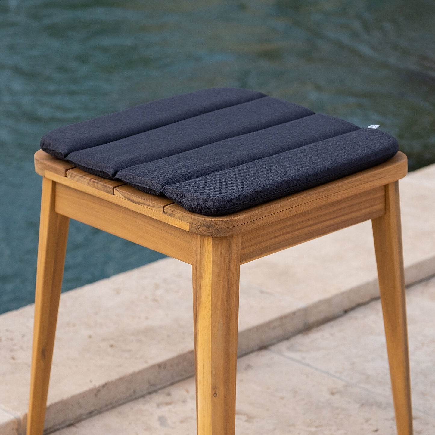 KIKO - Galette de chaise indoor & outdoor en tissu déperlant - gris ardoise