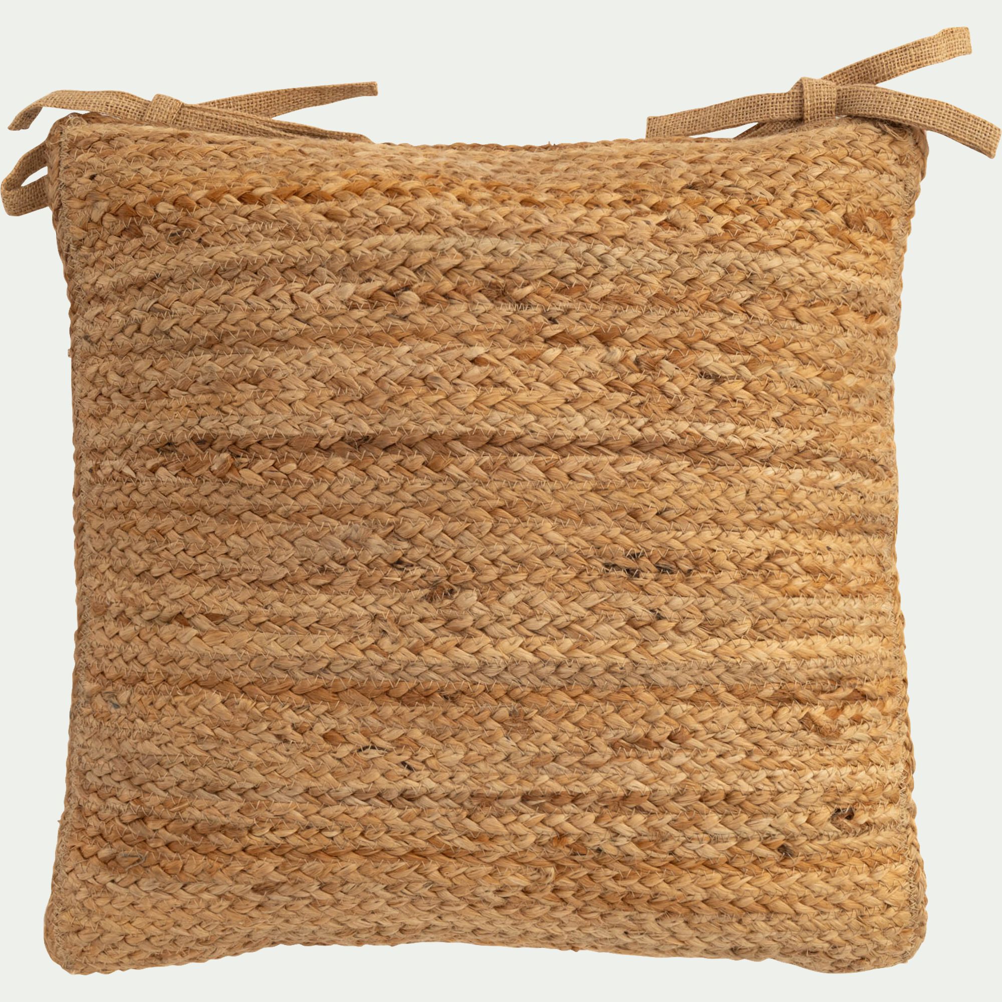 ANTIAS - Galette de chaise en jute et coton 45x45cm - naturel