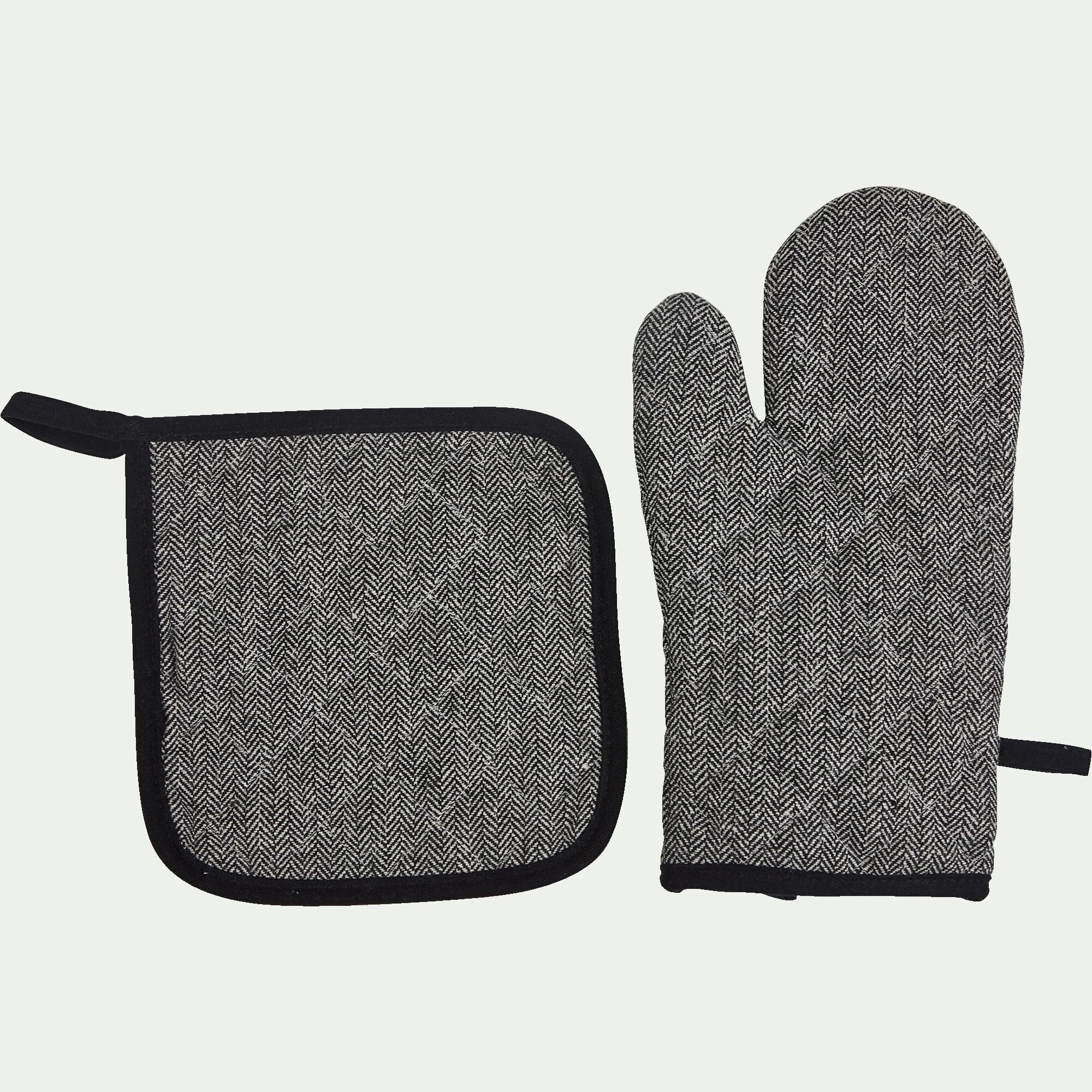 Manoufle - Lot de manique et gant - gris anthracite