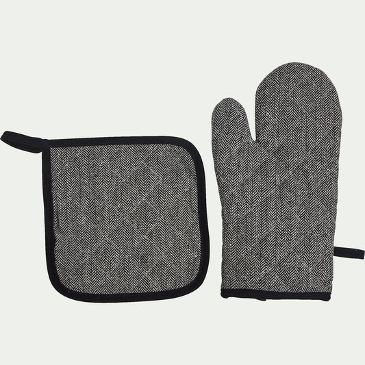 Manoufle - Lot de manique et gant - gris anthracite