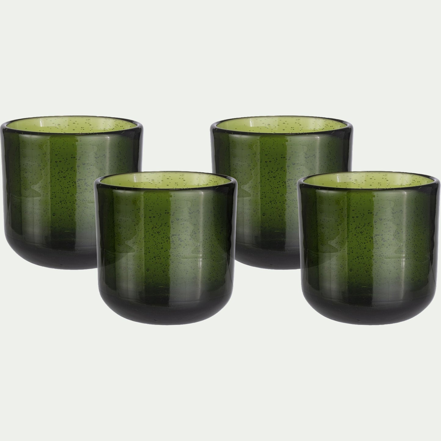 BOLHA - Gobelet en verre bullé 26cl - vert avocado
