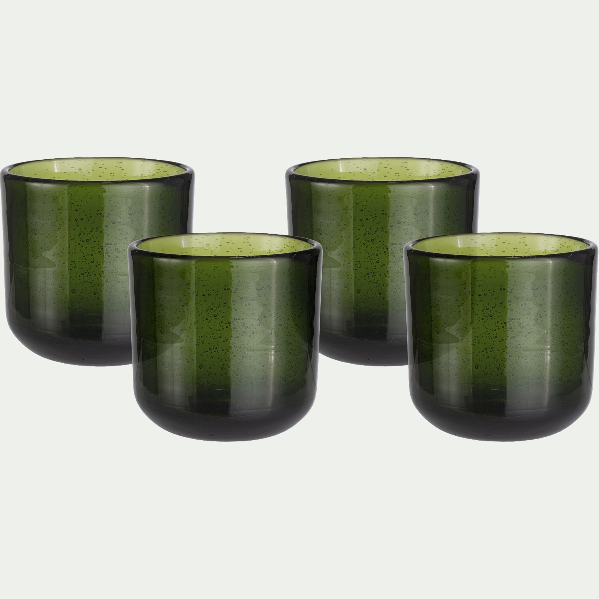 BOLHA - Gobelet en verre bullé 26cl - vert avocado