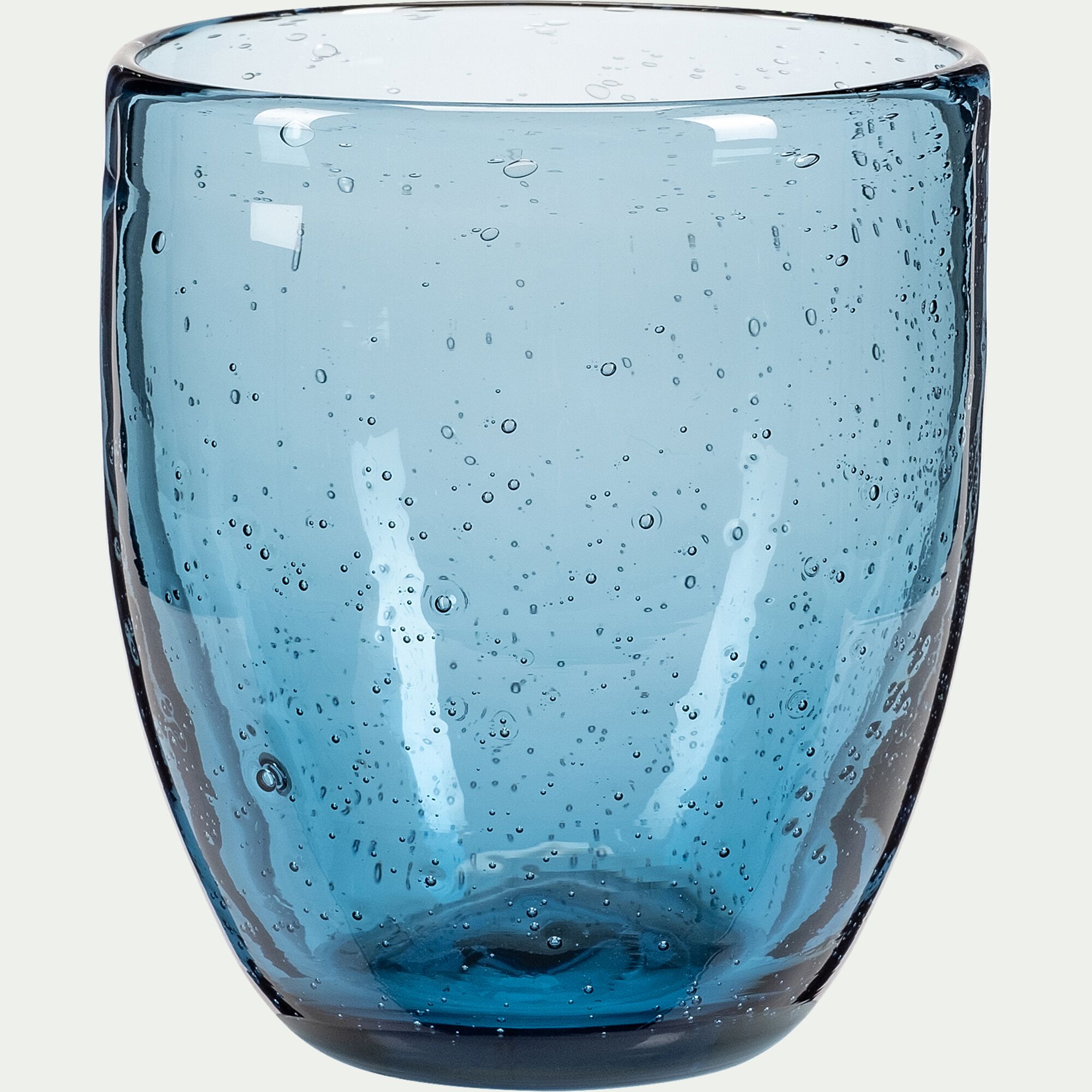 BULLA - Gobelet en verre bullé 35cl - bleu