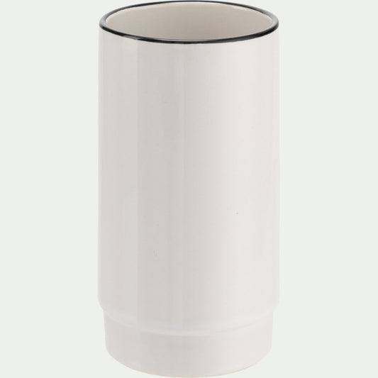 DIVI - Porte brosse à dent en grès - blanc H11,4cm