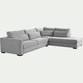 BATIS - Canapé grand angle droit fixe en tissu Bloq - gris moyen