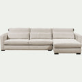BATIS - Canapé d'angle chaise longue droite fixe en tissu Genesis - beige
