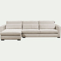 BATIS - Canapé d'angle chaise longue gauche fixe en tissu Genesis - beige