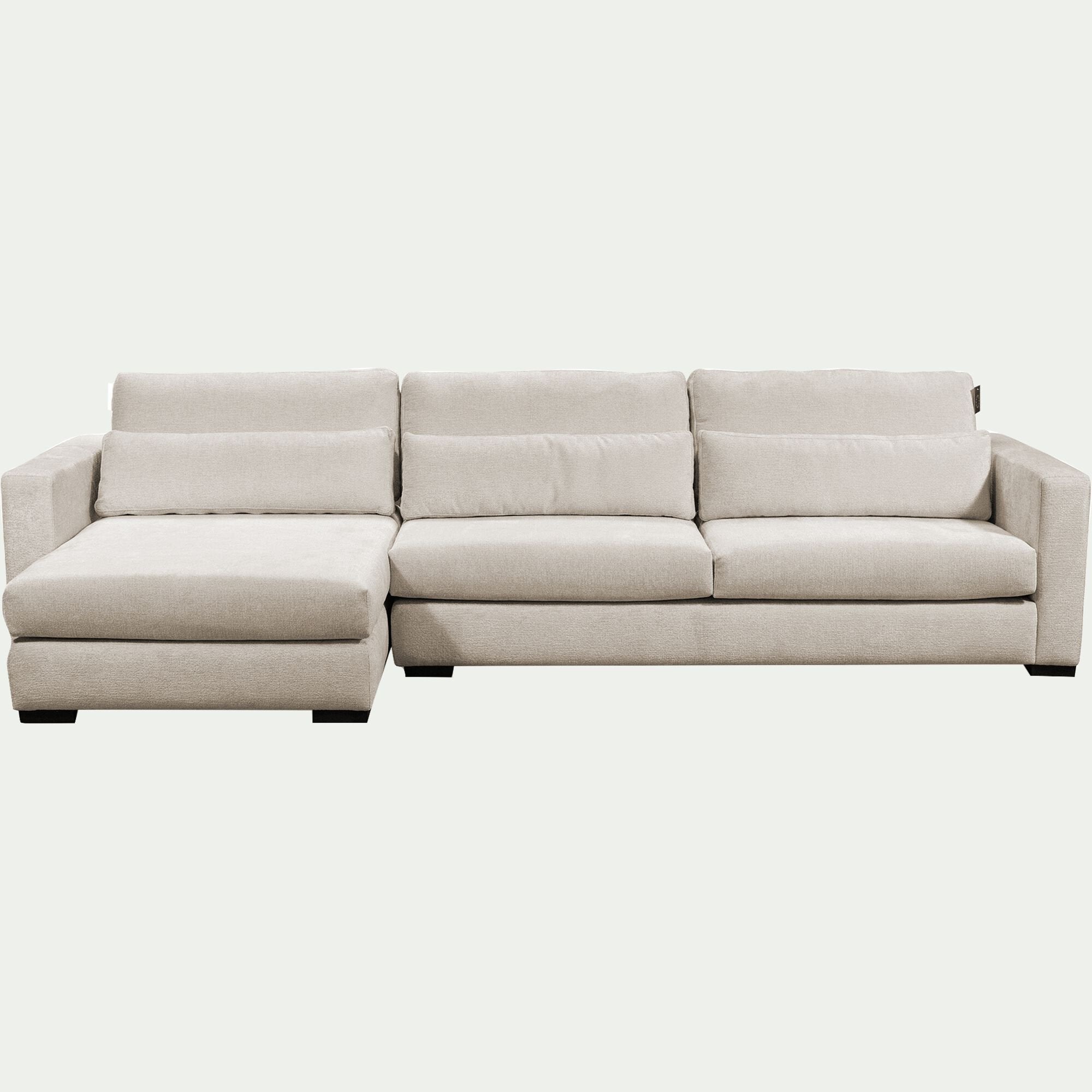 BATIS - Canapé d'angle chaise longue gauche fixe en tissu Genesis - beige