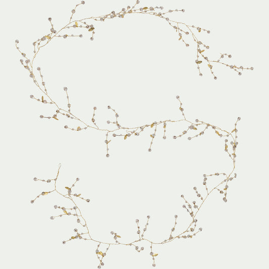 RIJEKA - Gurilande de Noël en fer et en verre L183cm - doré