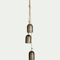 LISKU - Suspension décorative 3 cloches H68cm - doré