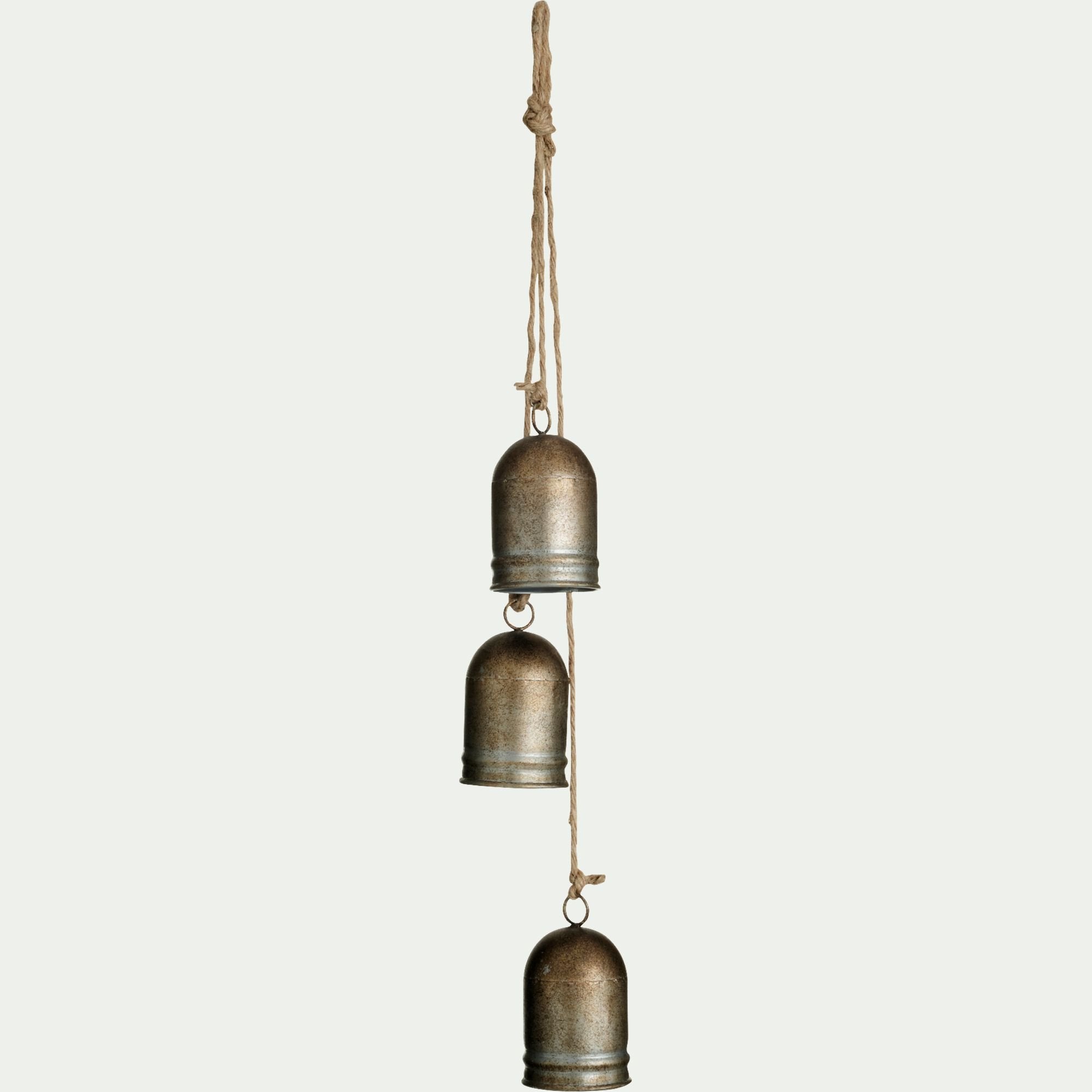 LISKU - Suspension décorative 3 cloches H68cm - doré