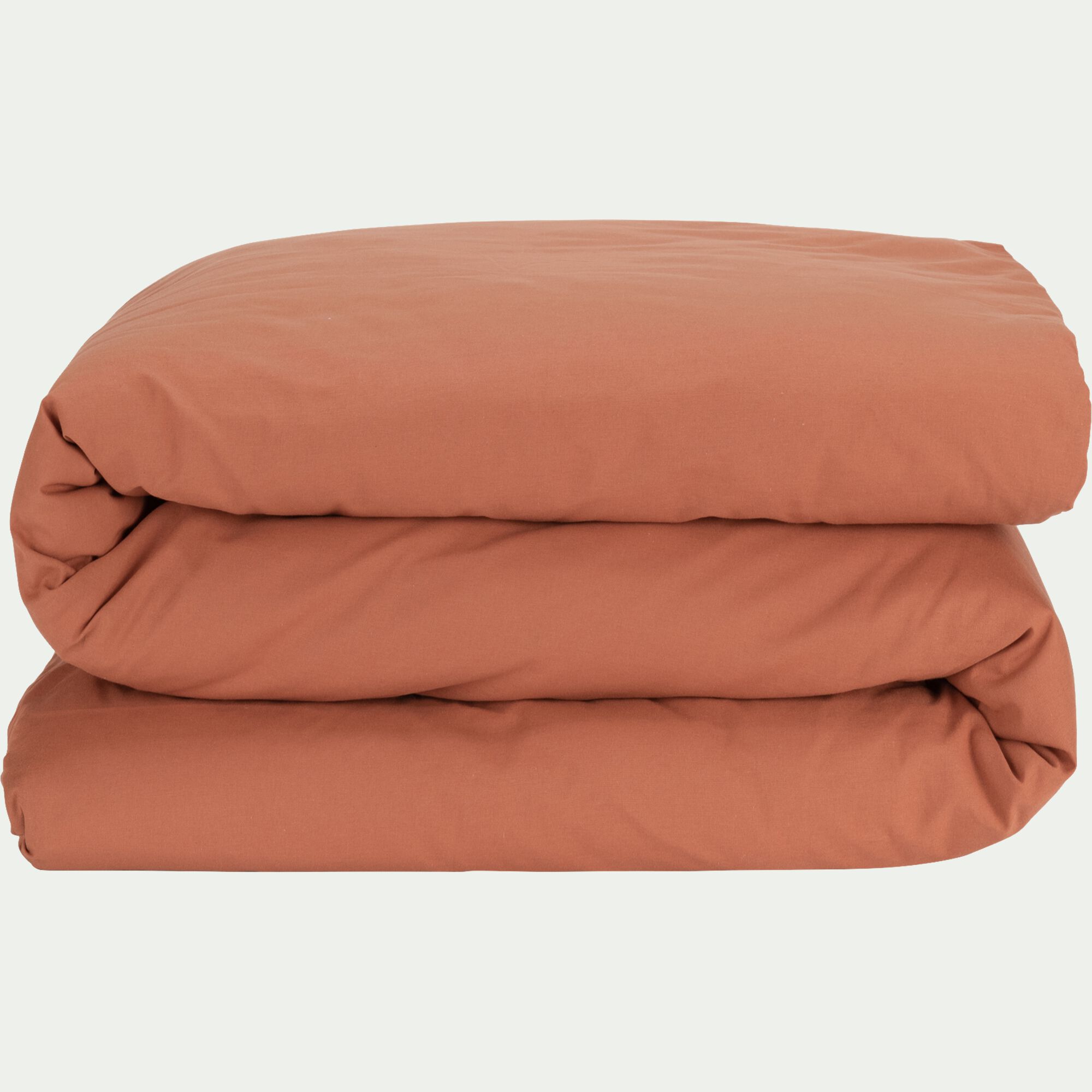 FLORE - Housse de couette en percale de coton 240x220cm - brun rustrel