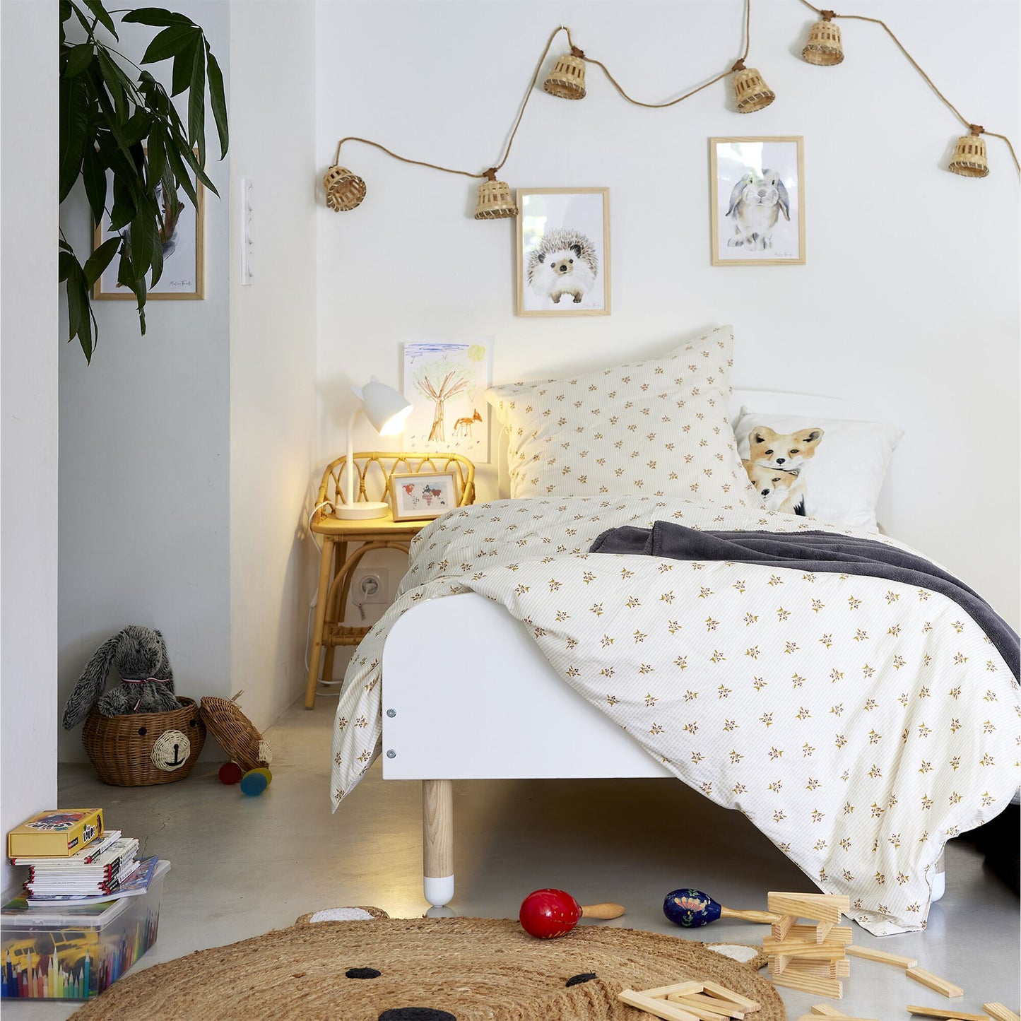 MOUCHOIR - Housse de couette enfant 140x200cm et 1 taie d'oreiller 63x63cm - motifs argan