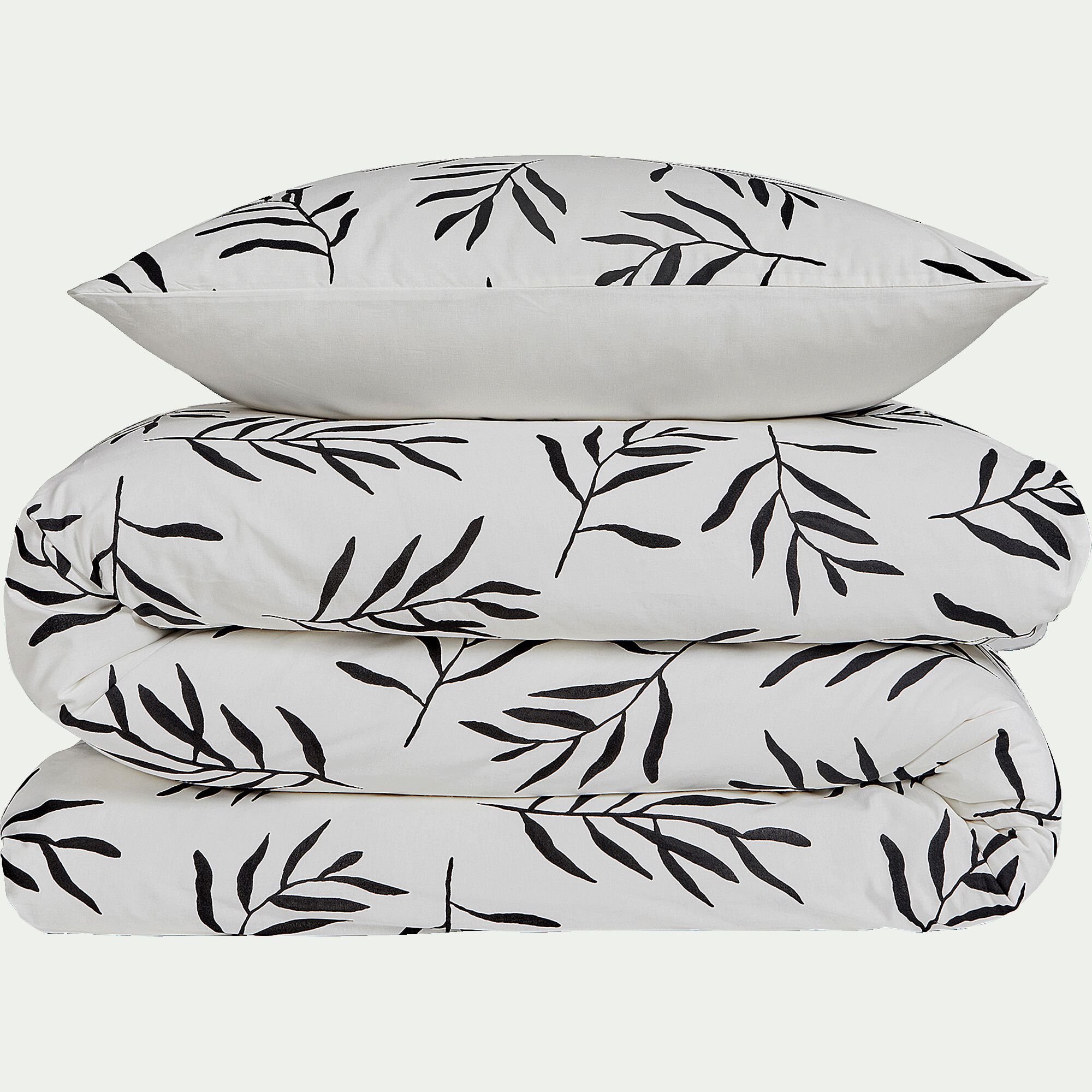 ALOYSE - Housse de couette 240x220cm et 2 taies d'oreiller 63x63cm en coton - motifs branches d'aloyse