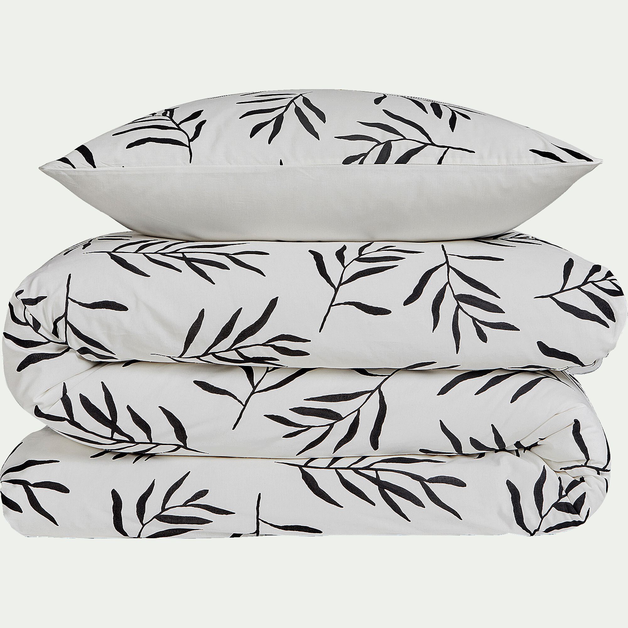 ALOYSE - Housse de couette 260X240cm et 2 taies d'oreiller 63x63cm en coton - motifs branches d'aloyse