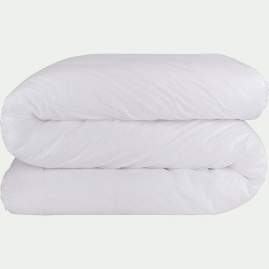 FLORE - Housse de couette en percale de coton 260x240cm - blanc