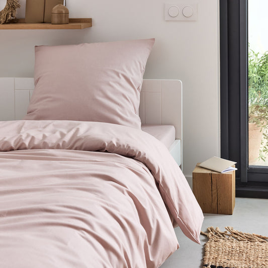 CALANQUES - Linge de lit uni en coton - rose rosa
