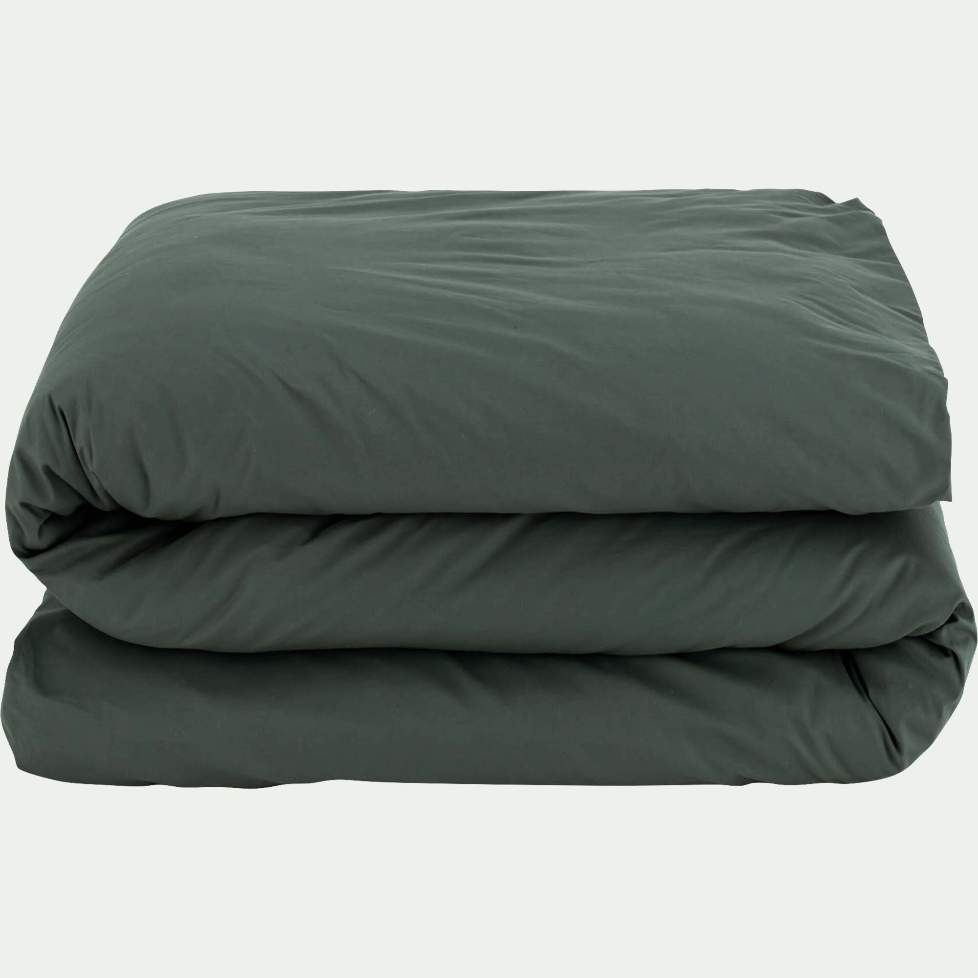 FLORE - Housse de couette en percale de coton 240x220cm - vert cèdre