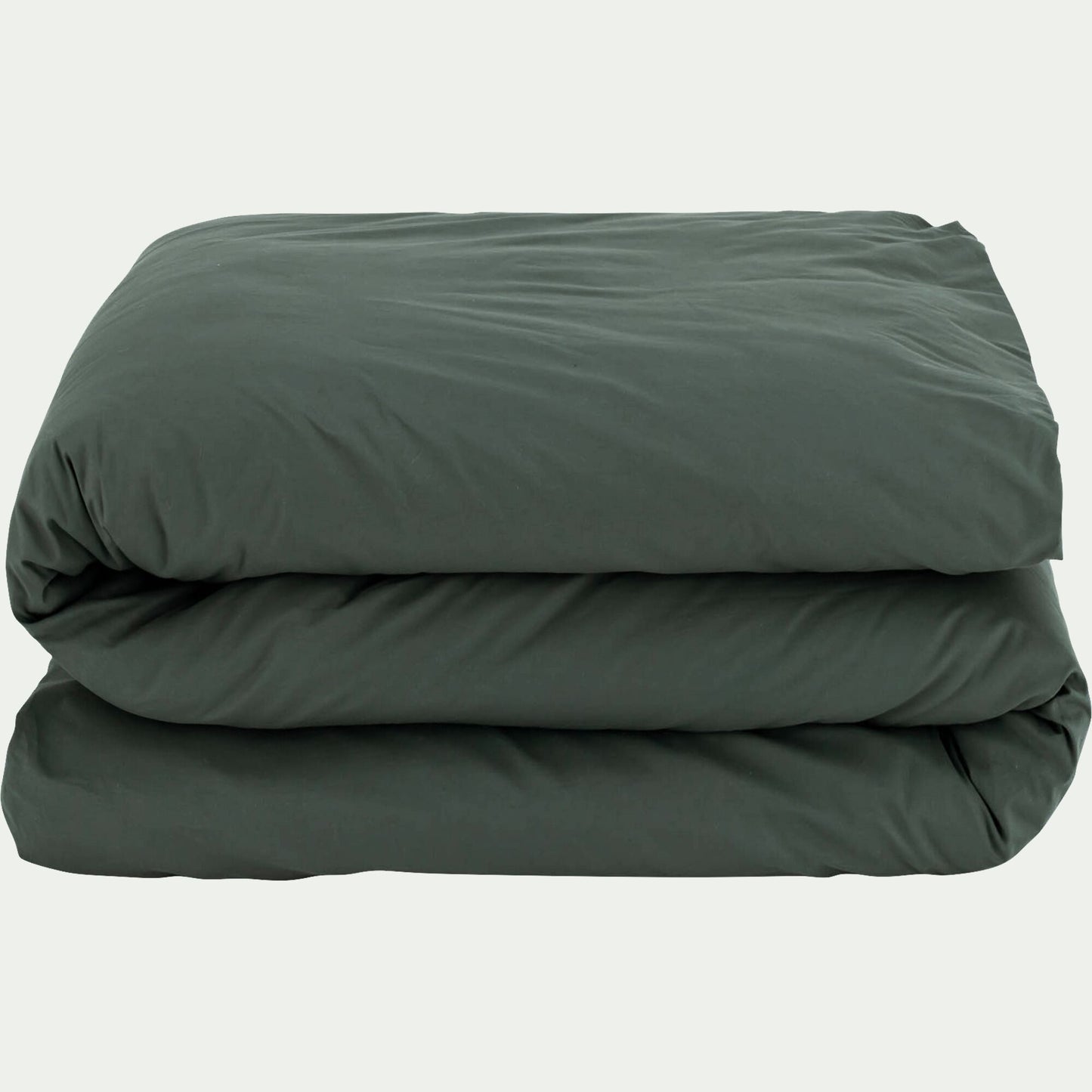 FLORE - Housse de couette en percale de coton 260x240cm - vert cèdre