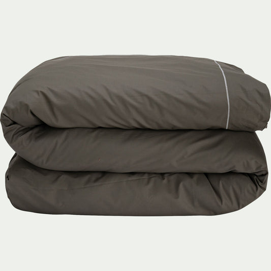 MARLY - Housse de couette en percale de coton 260x240cm - vert cèdre