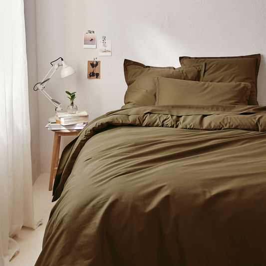ORGANICA - Housse de couette en coton bio 260x240cm - vert mousse