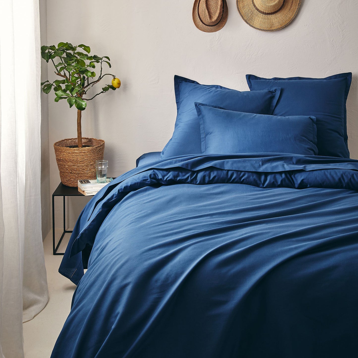 ORGANICA - Housse de couette en coton bio 240x220cm - bleu abysse