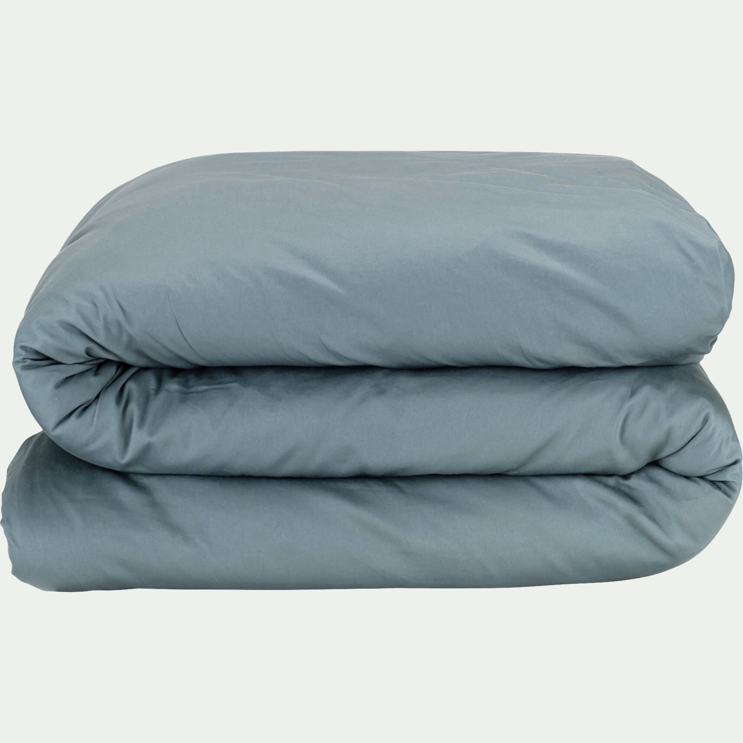 SATINE - Housse de couette en satin lavé 240x220cm - bleu orage