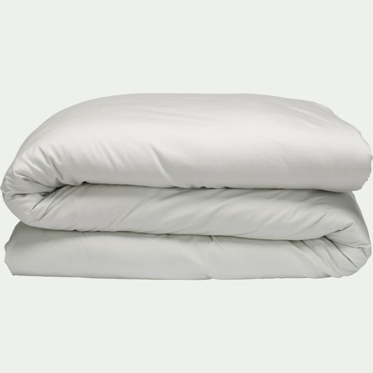 SATINE - Housse de couette en satin lavé 260x240cm - vert opaline