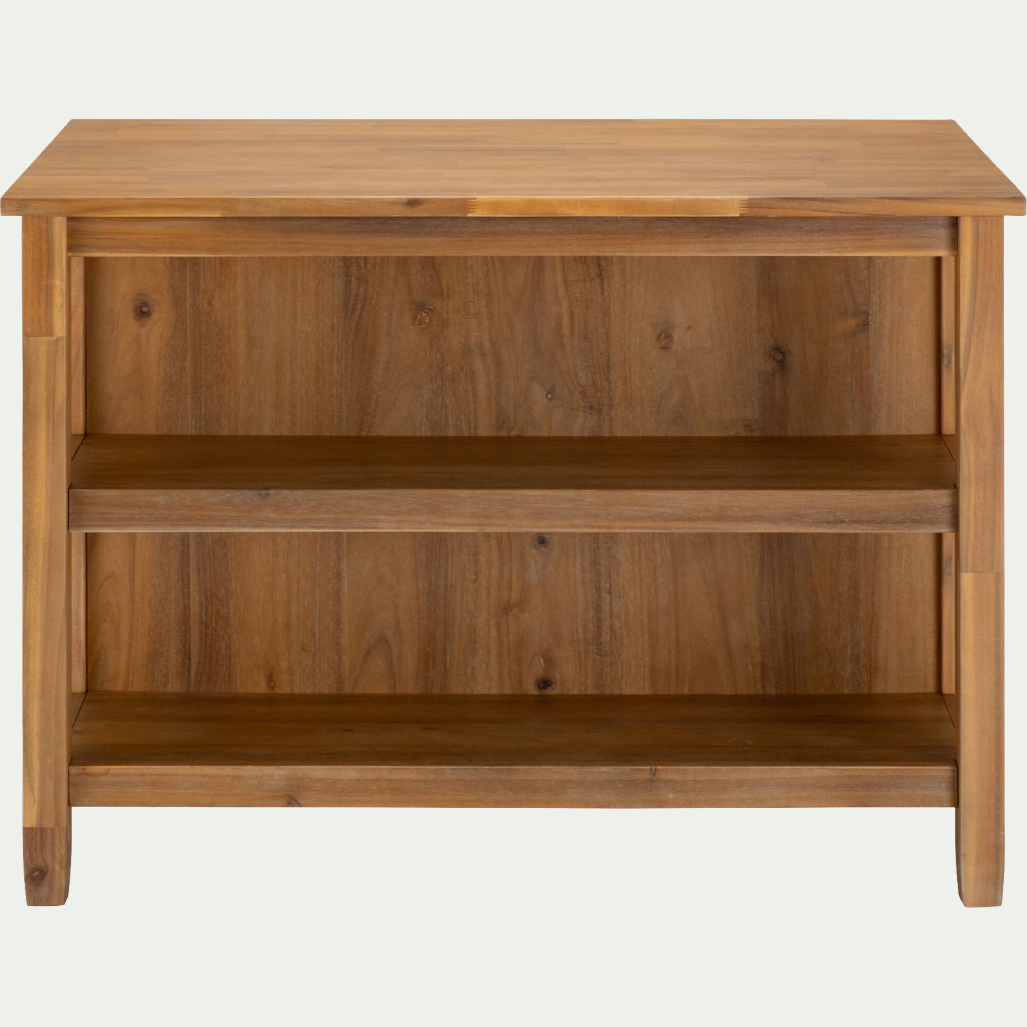 DENTE - Ilot central de cuisine avec rangement en acacia L125cm - bois foncé