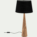 KONE - Lampe en métal effet bois clair et coton - noir