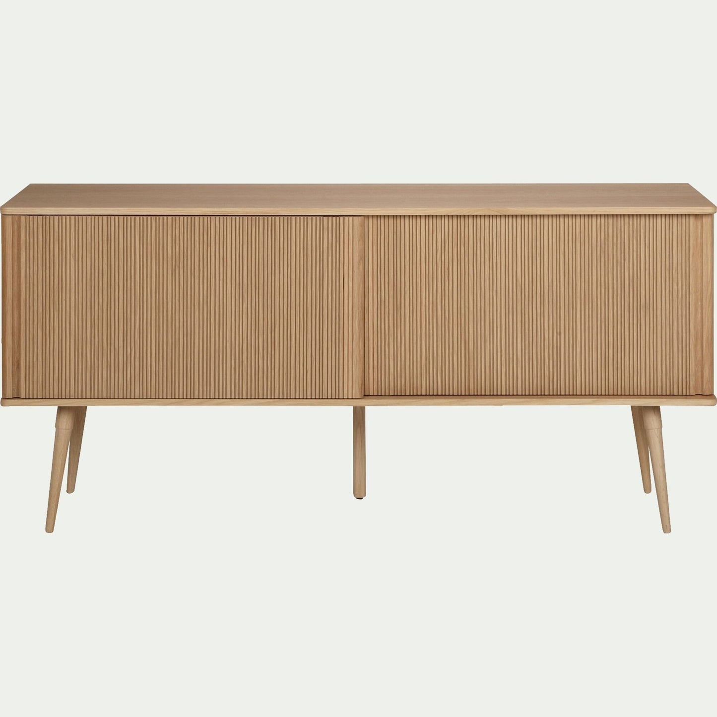 LISTU - Buffet plaqué chêne avec portes coulissantes - bois clair