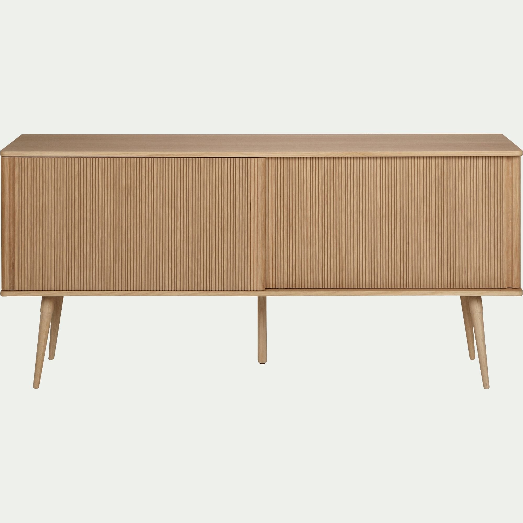 LISTU - Buffet plaqué chêne avec portes coulissantes - bois clair