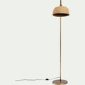 JUSTINE - Lampadaire arc en métal et jonc de mer H161cm - doré