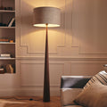 KONE - Pied de lampadaire en métal effet bois H157cm - bois foncé