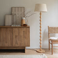 LIPSI - Pied de lampadaire en bois d'hévéa H142 cm - bois clair