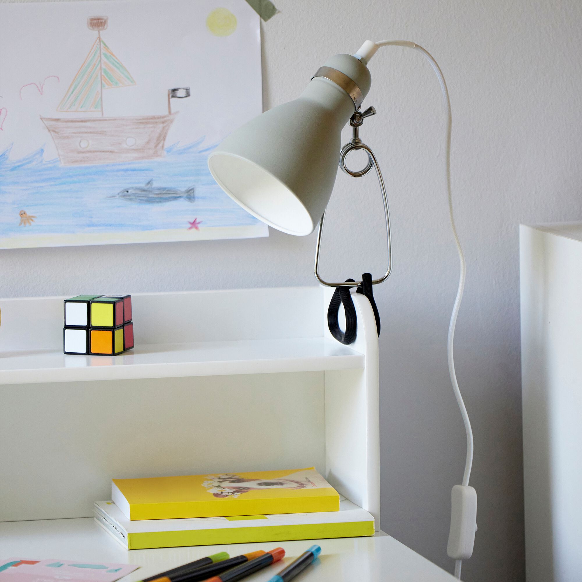 BONNIE - Lampe à pince - vert olivier h29,5cm