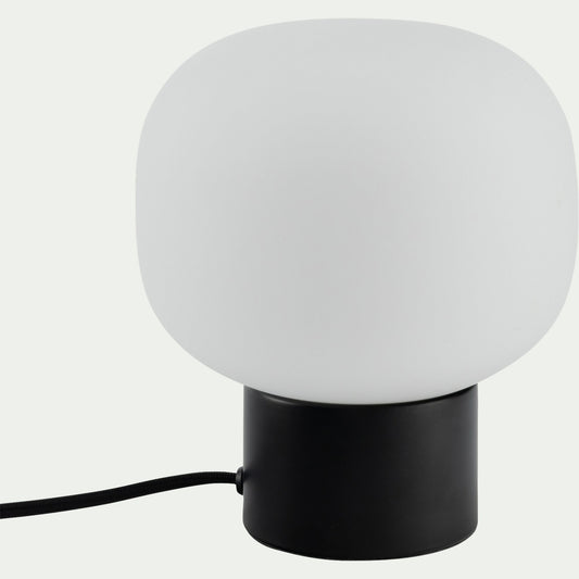 CAMILLE - Lampe à poser électrifiée en verre et en fer - noir