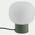 CAMILLE - Lampe à poser électrifiée en verre et en fer - vert