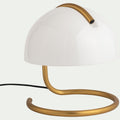 CATO - Lampe à poser design en acier et verre H25cm - blanc