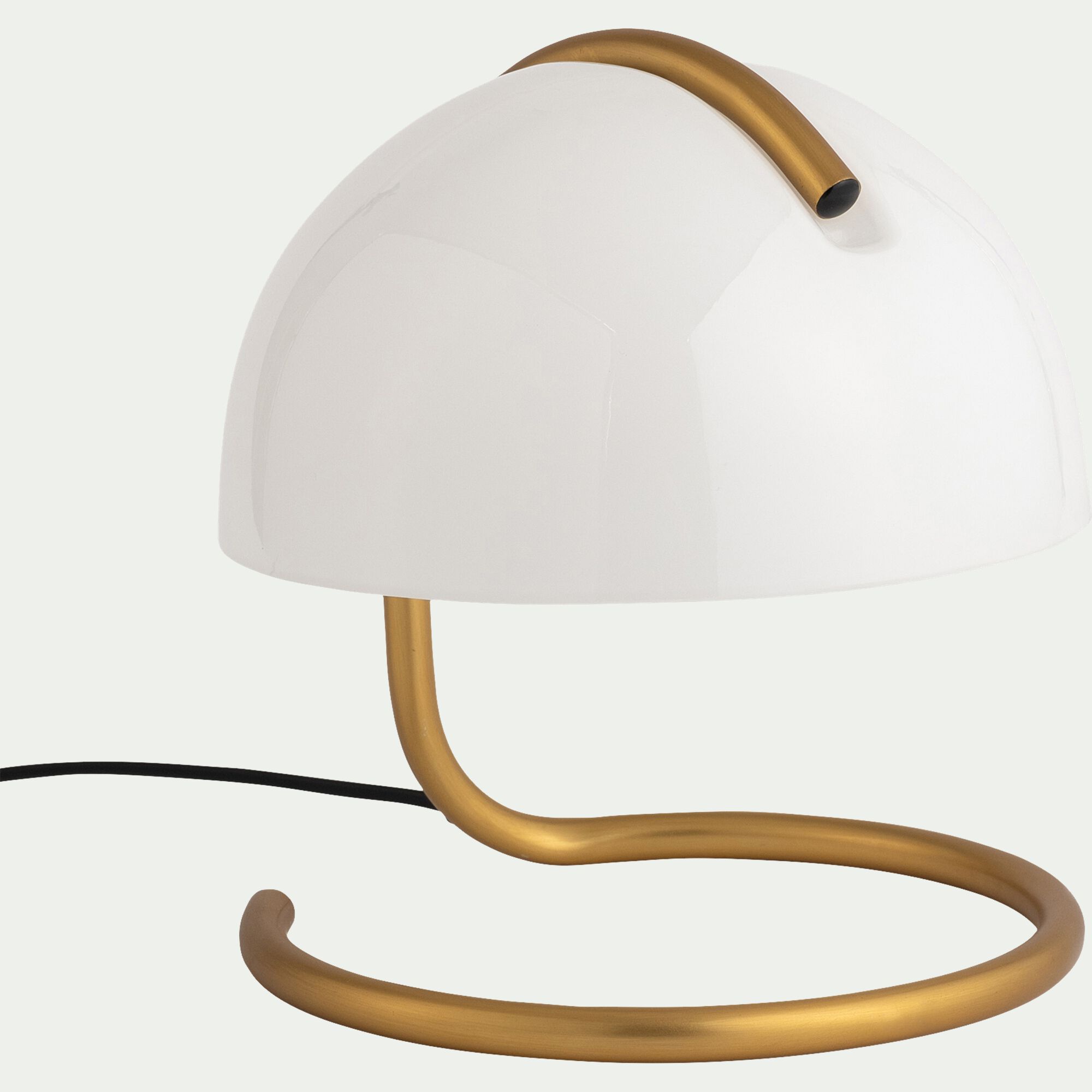 CATO - Lampe à poser design en acier et verre H25cm - blanc