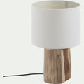 FOLIA - Lampe à poser en bois d'acacia - blanc D12xH39cm