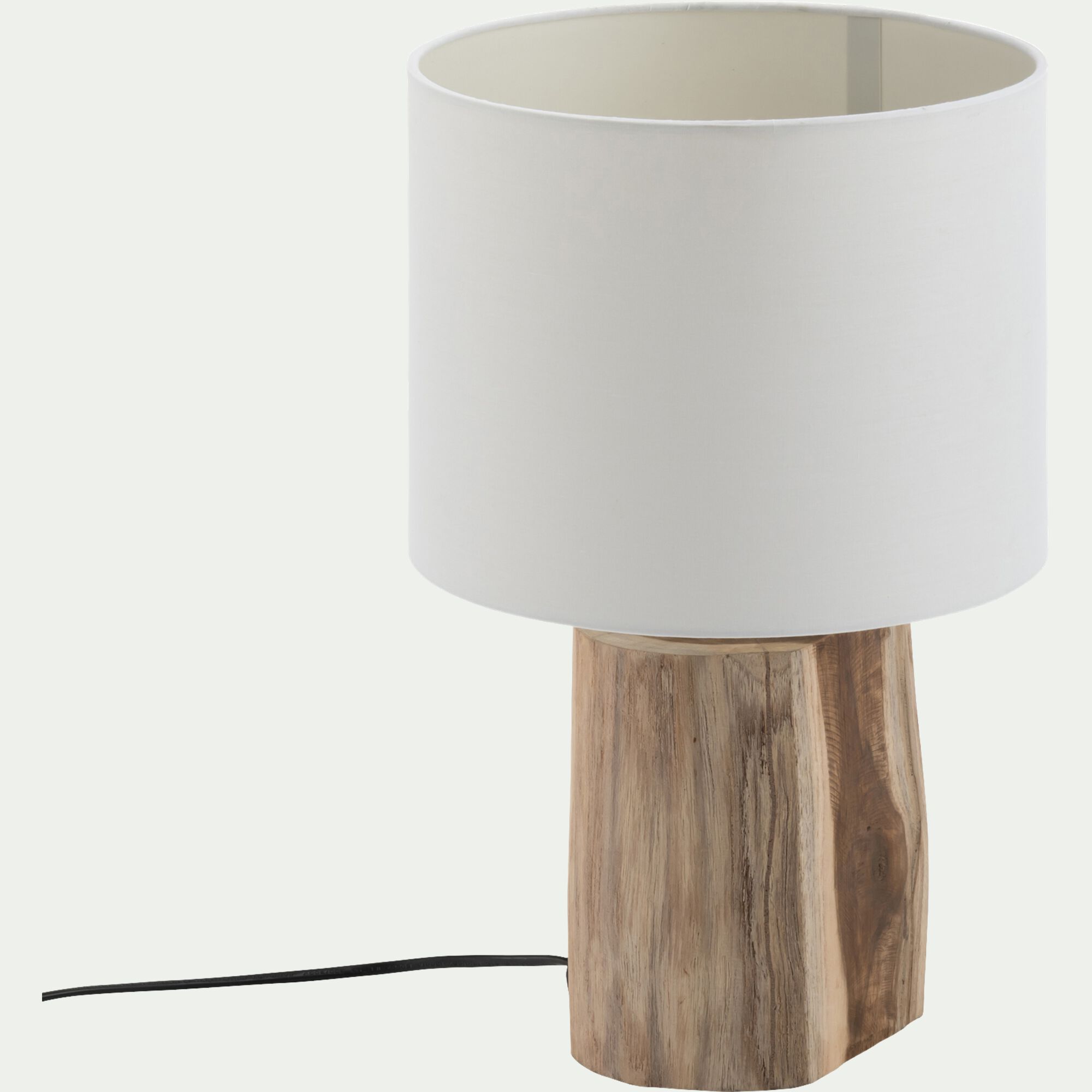 FOLIA - Lampe à poser en bois d'acacia - blanc D12xH39cm