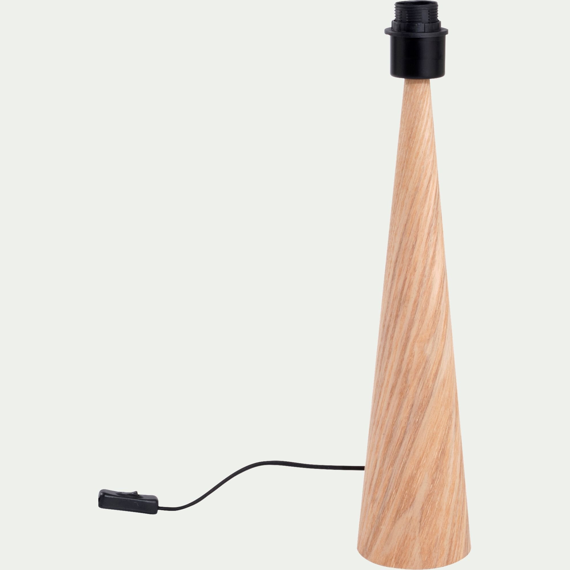 KONE - Pied de lampe à poser en métal effet bois clair H51,5cm - naturel