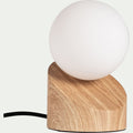 LEN - Lampe à poser tactile en fer effet bois clair H16cm- naturel