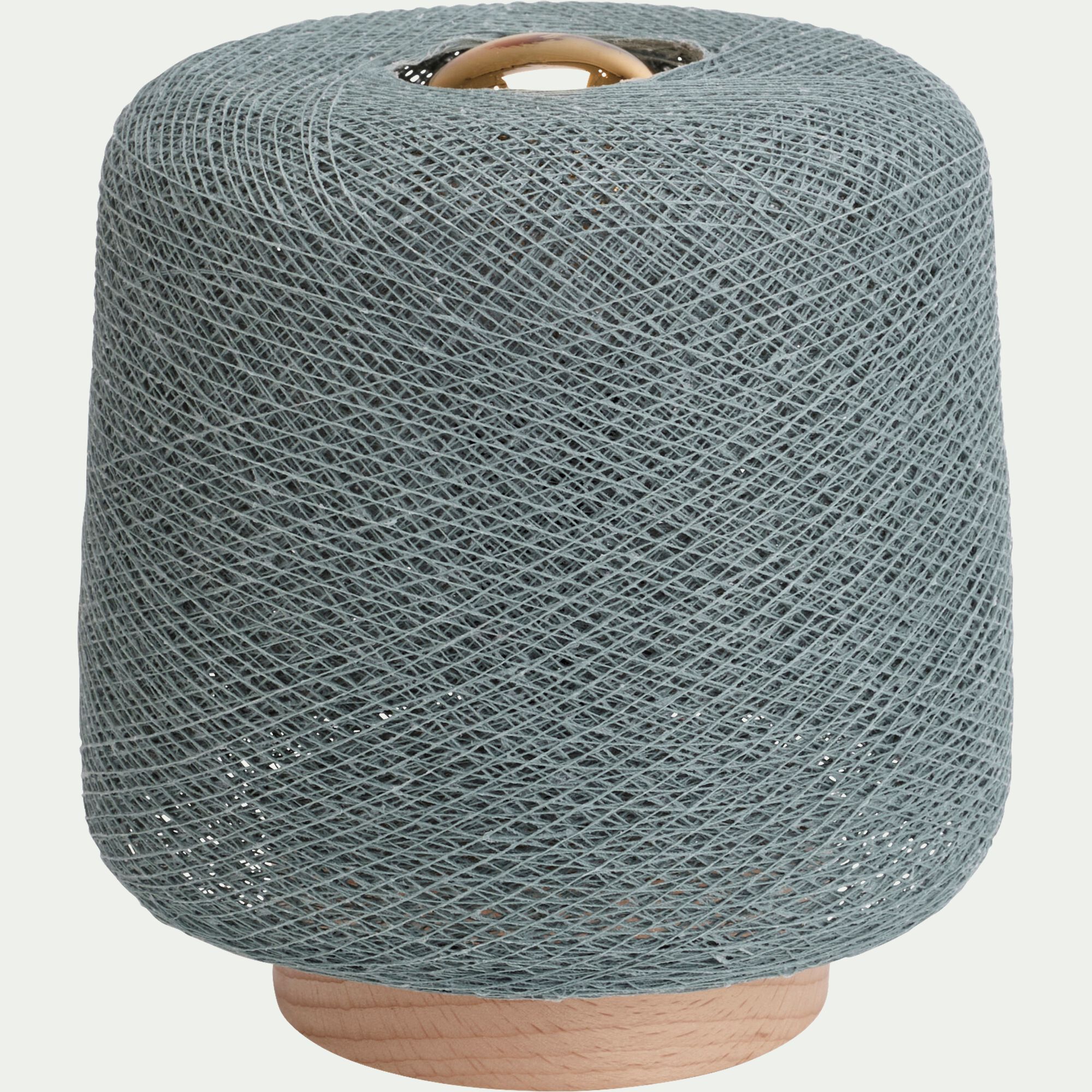 MADISON - Lampe à poser en hêtre H16cm - vert de gris