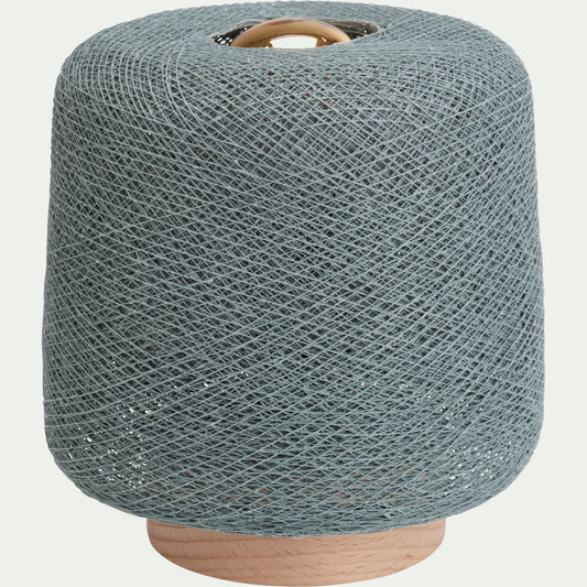 MADISON - Lampe à poser en hêtre H16cm - vert de gris