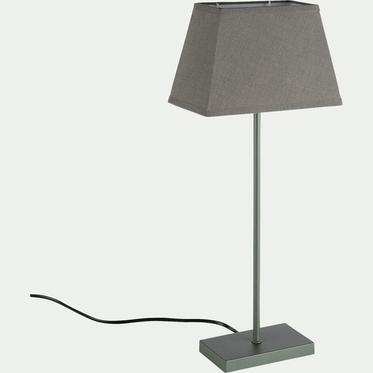 SVELTA - Lampe à poser électrifiée en coton - vert cèdre H47cm