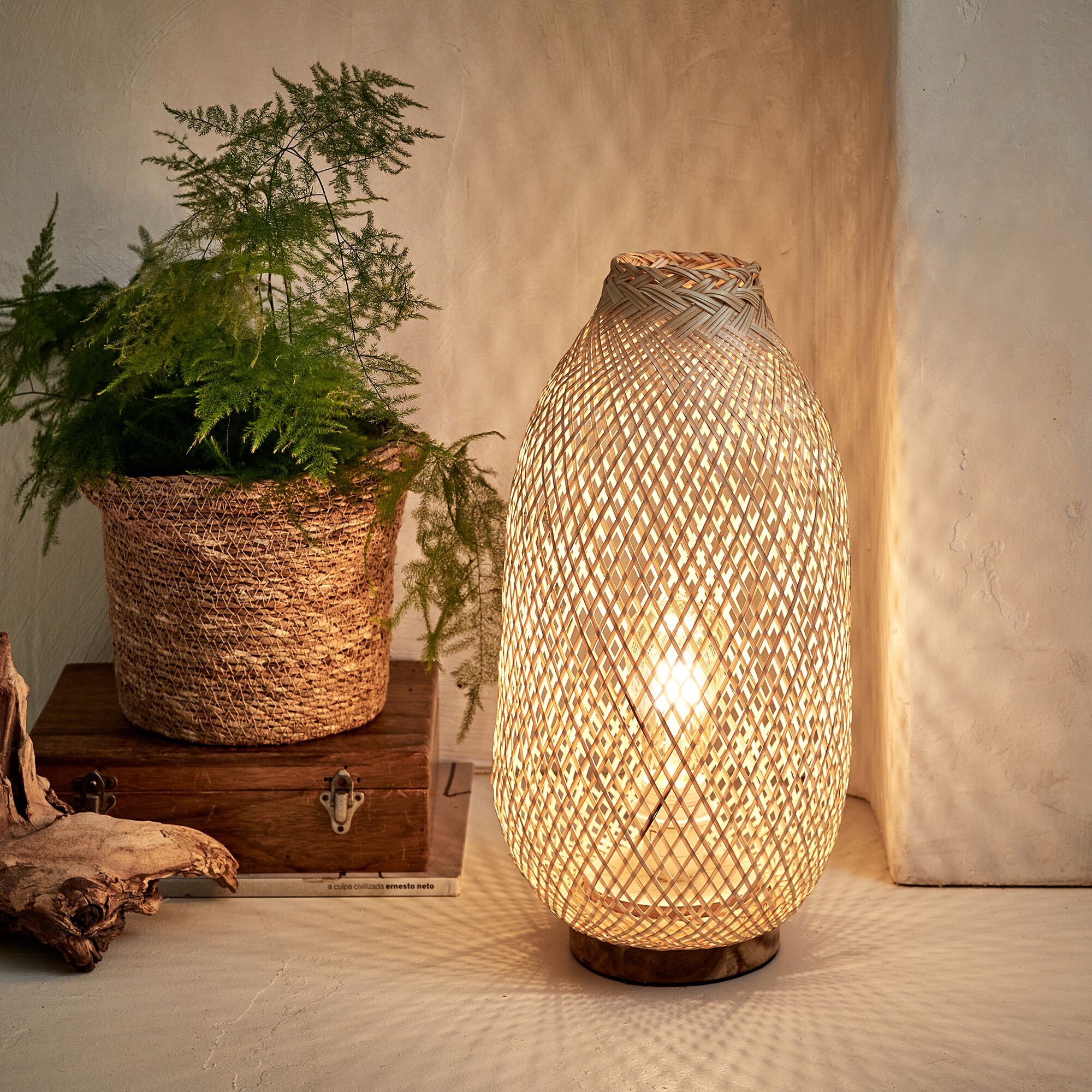 FANY - Lampe de sol électrifiée en bambou D22cm - naturel
